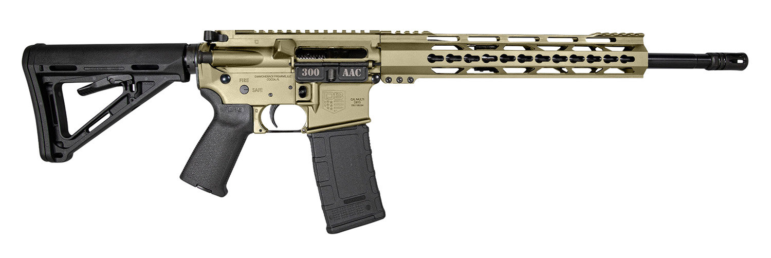 DIAMONDBACK FIREARMS Carbon DB15 300 AAC Blackout 16" 30rd Semi-Auto AR15 Rifle - Keymod - FDE